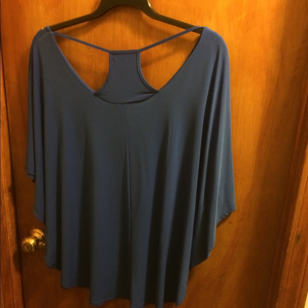 NY Collection Women’s Plus 3X Poncho Tunic Blouse - Picture 2 of 8